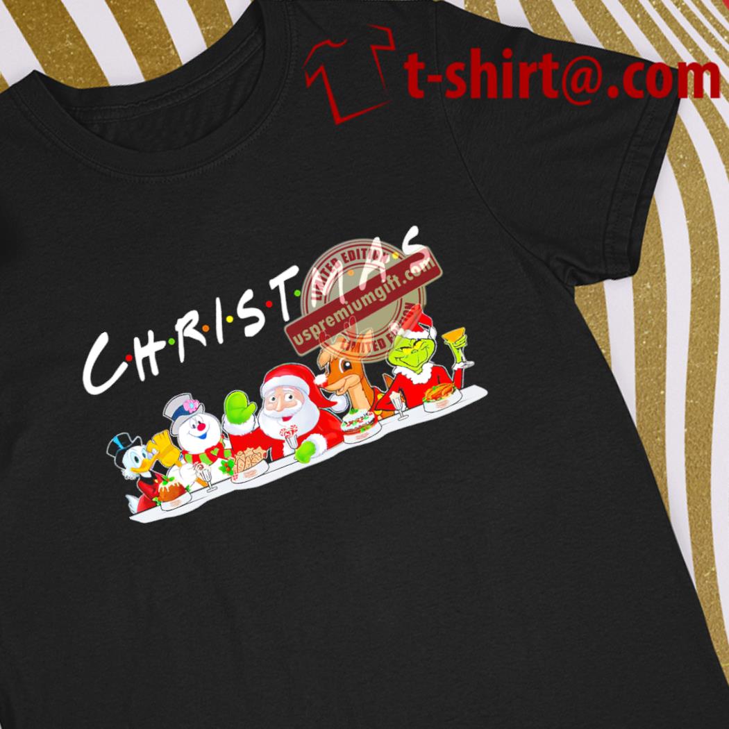 Awesome happy Merry Christmas cartoon characters funny gift shirt