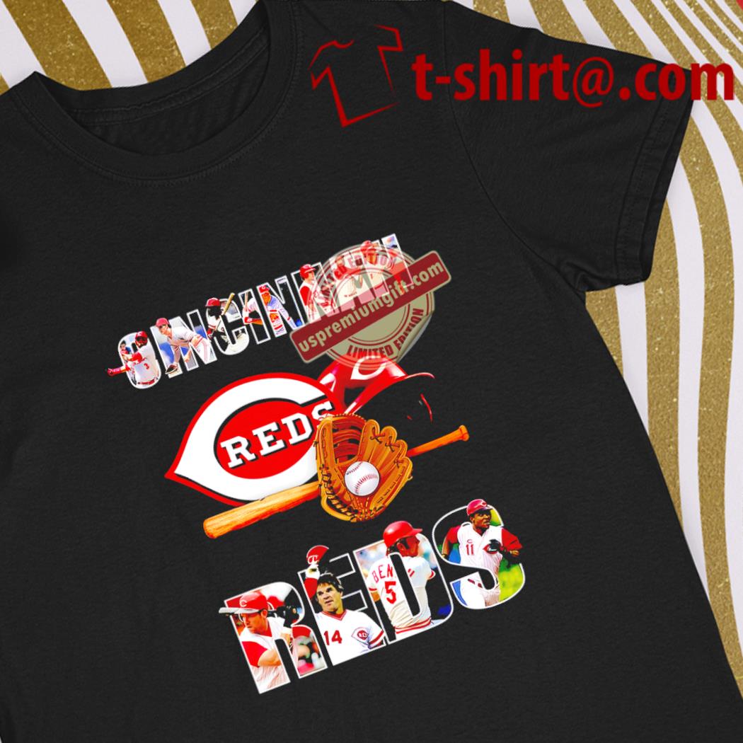 Best cincinnati Reds baseball players text logo shirt