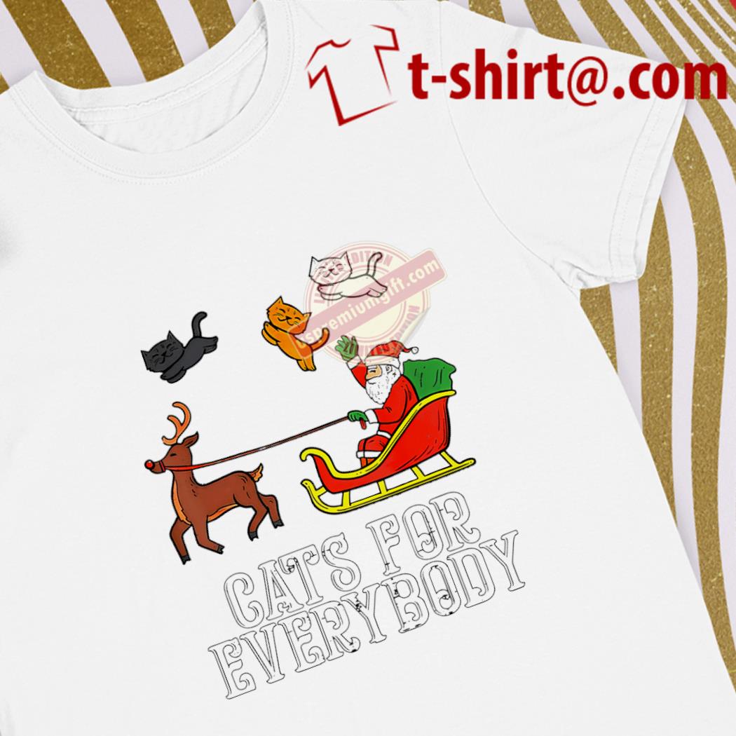 Funny happy Merry Christmas cats for everybody Santa Claus funny shirt