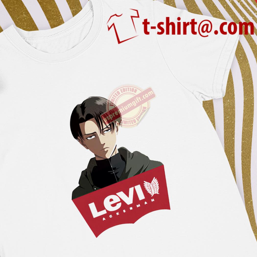Official attack on Titan Levi Ackerman portrait character logo gift shirt