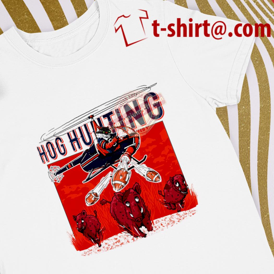 Official auburn Tigers vs. Arkansas Razorbacks football mascot hog hunting funny shirt