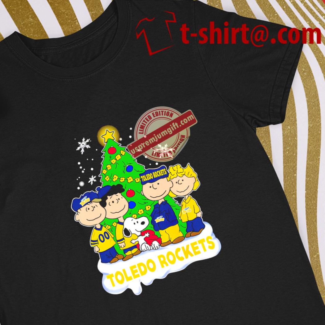 Official happy Merry Christmas Peanuts Christmas tree Toledo Rockets football logo gift shirt