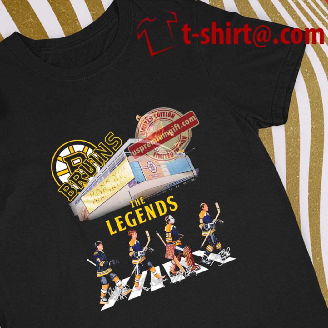 Original boston Bruins ice hockey the legends players signatures shirt