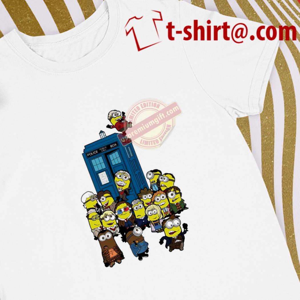 Original minions police public call box Doctor Who characters funny shirt