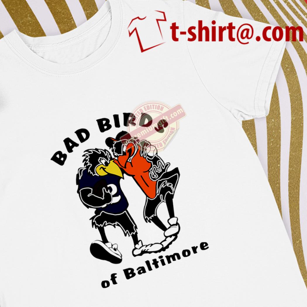 Premium baltimore style bad birds of Baltimore draw Baltimore Ravens football and Baltimore Orioles baseball mascot shirt