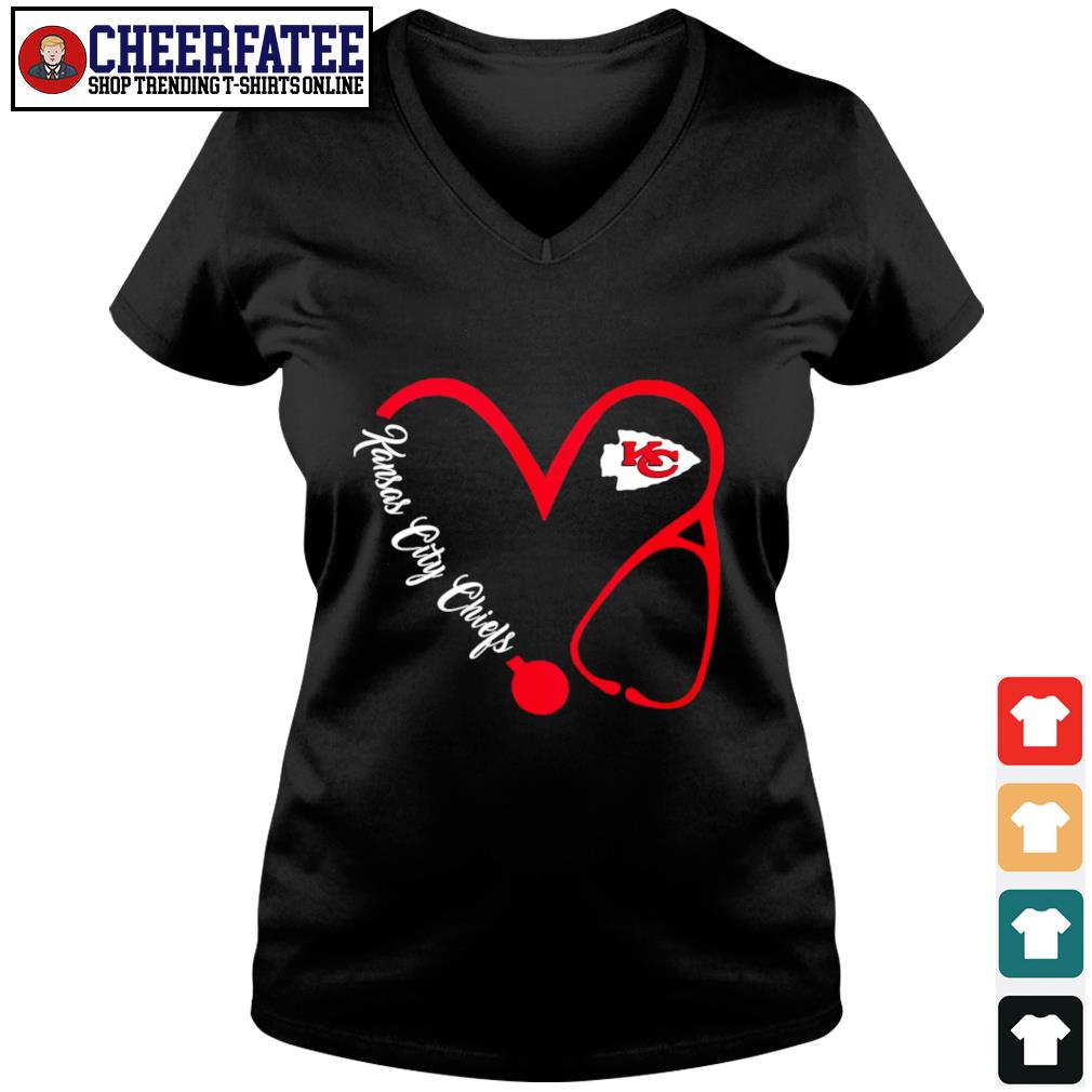 Funny Kansas City Chiefs Nurse Stethoscope Heart Shirt - Daisy Tshirt